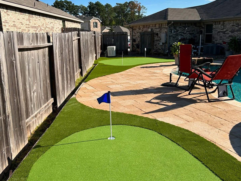 putting green in residential backyard
