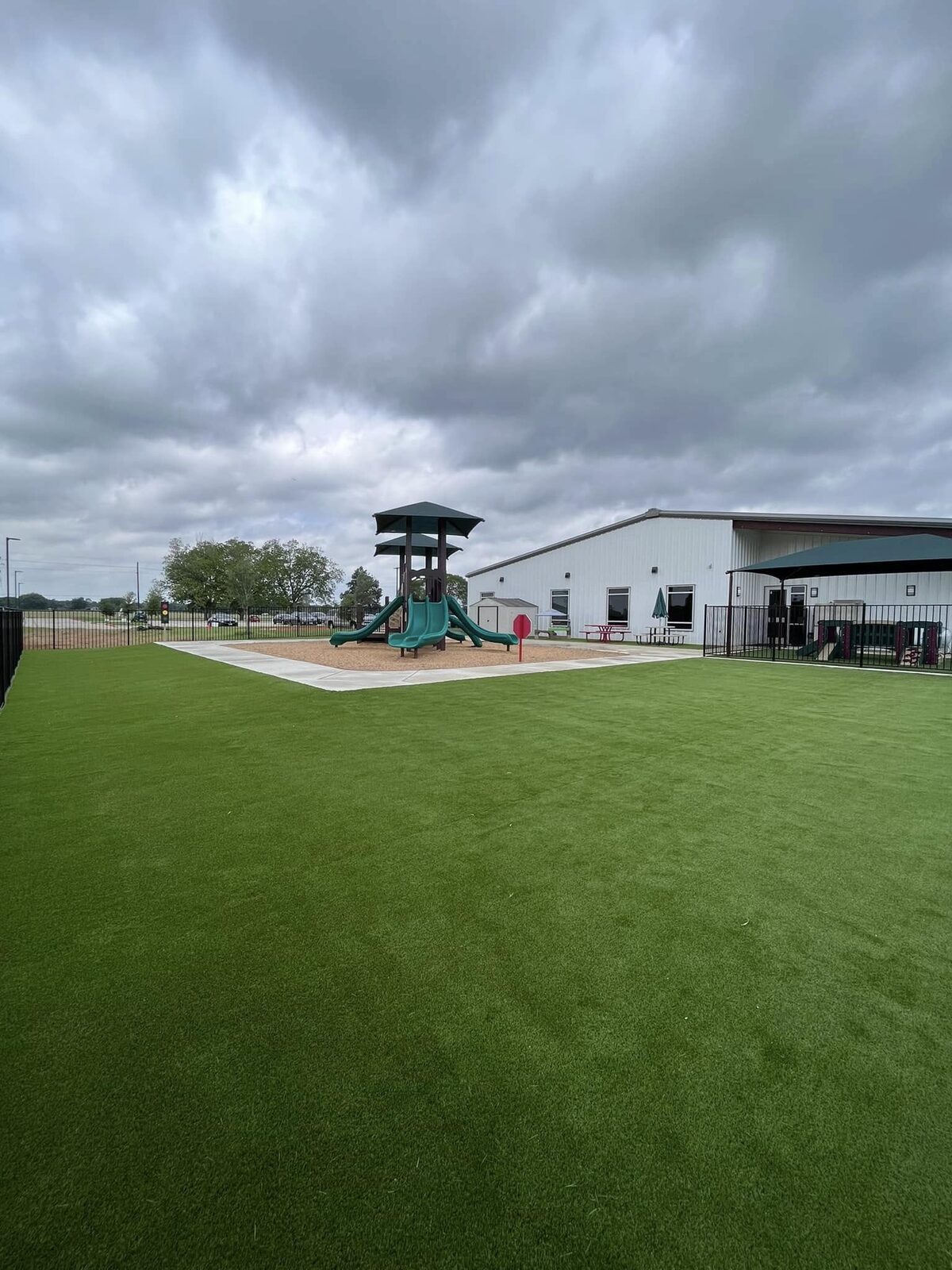 Commercial playground turf installed at Graceview Baptist Church in Tomball, TX